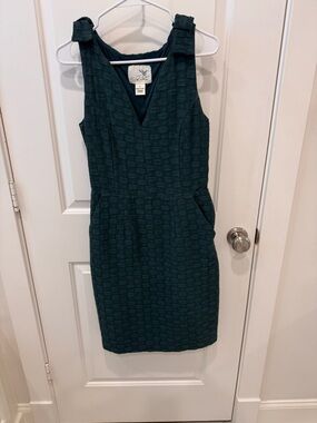 Tabitha Deep Teal Textured V-Neck Midi Dress